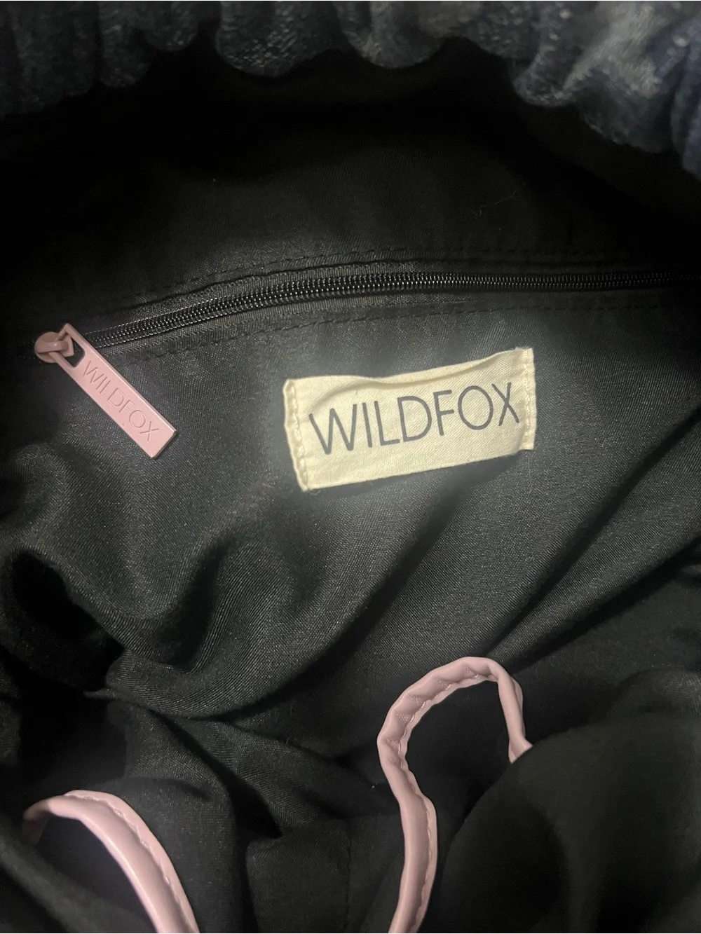 Wildfox Blue Star-Print Denim Drawstring Summer bag Backpack